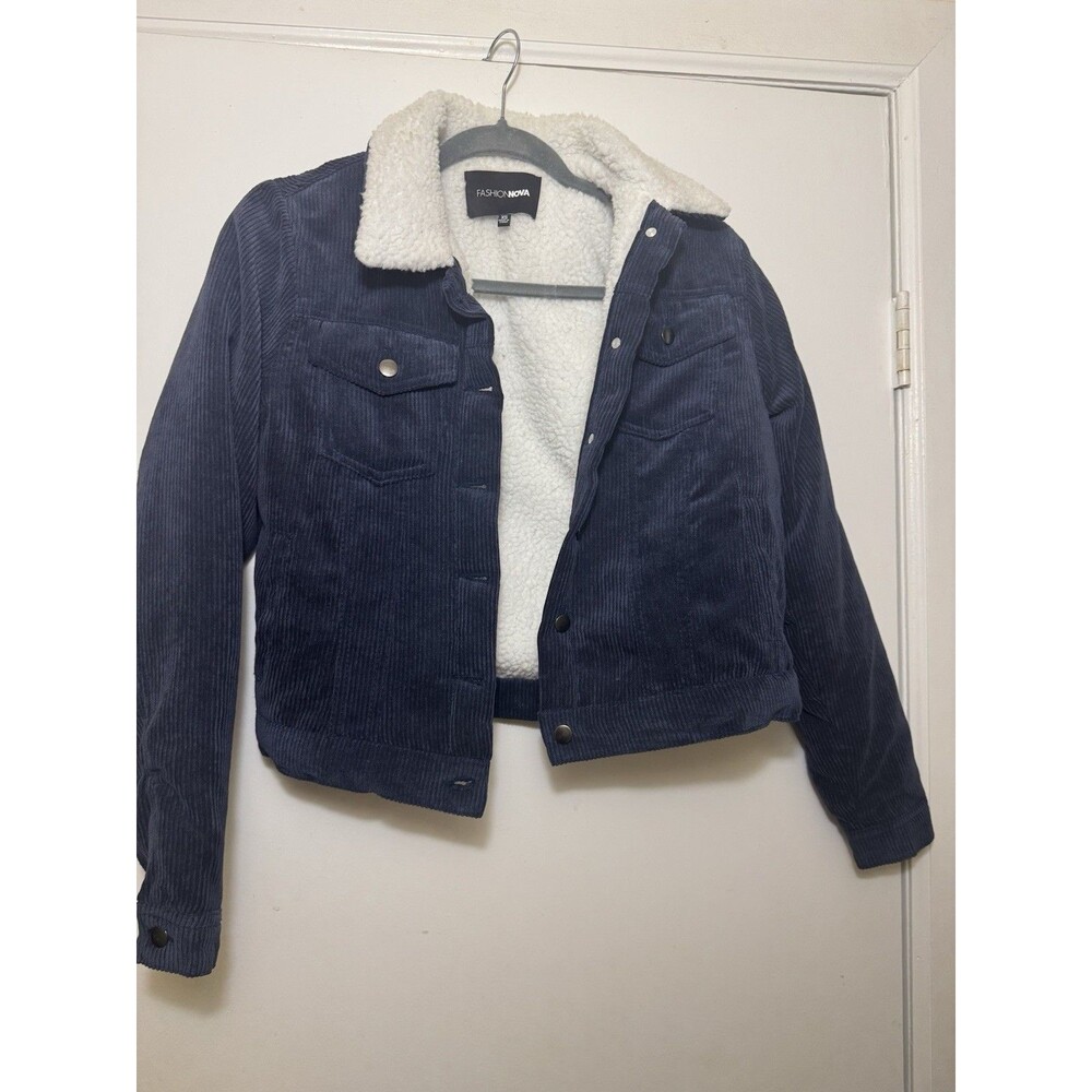 Fashion Nova Blue  Corduroy Jacket Women’s Size XS